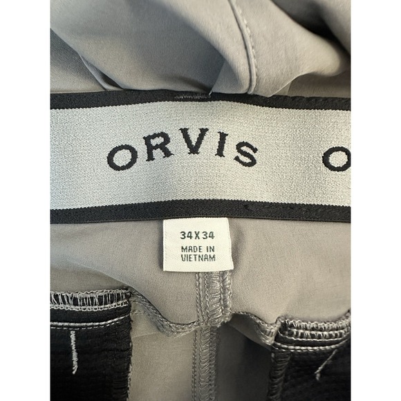 Orvis Pants Mens 34x34 Gray Straight Performance Stretch Outdoor Activewear Golf - Picture 1 of 13